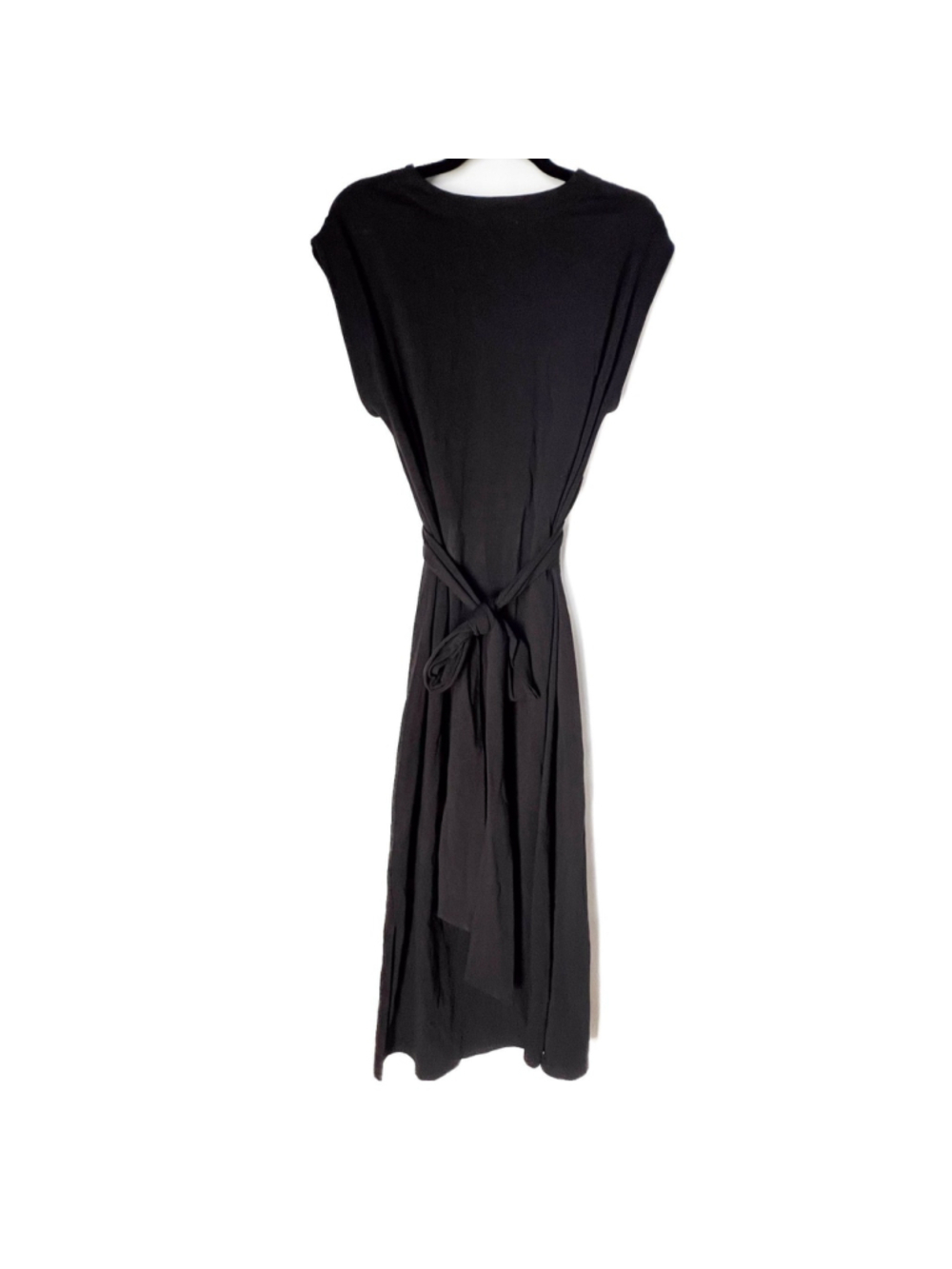 Modern Citizen Black Fei Tie Front Dress Sz S Black Organic Cotton Midi Capsule - Picture 7 of 12